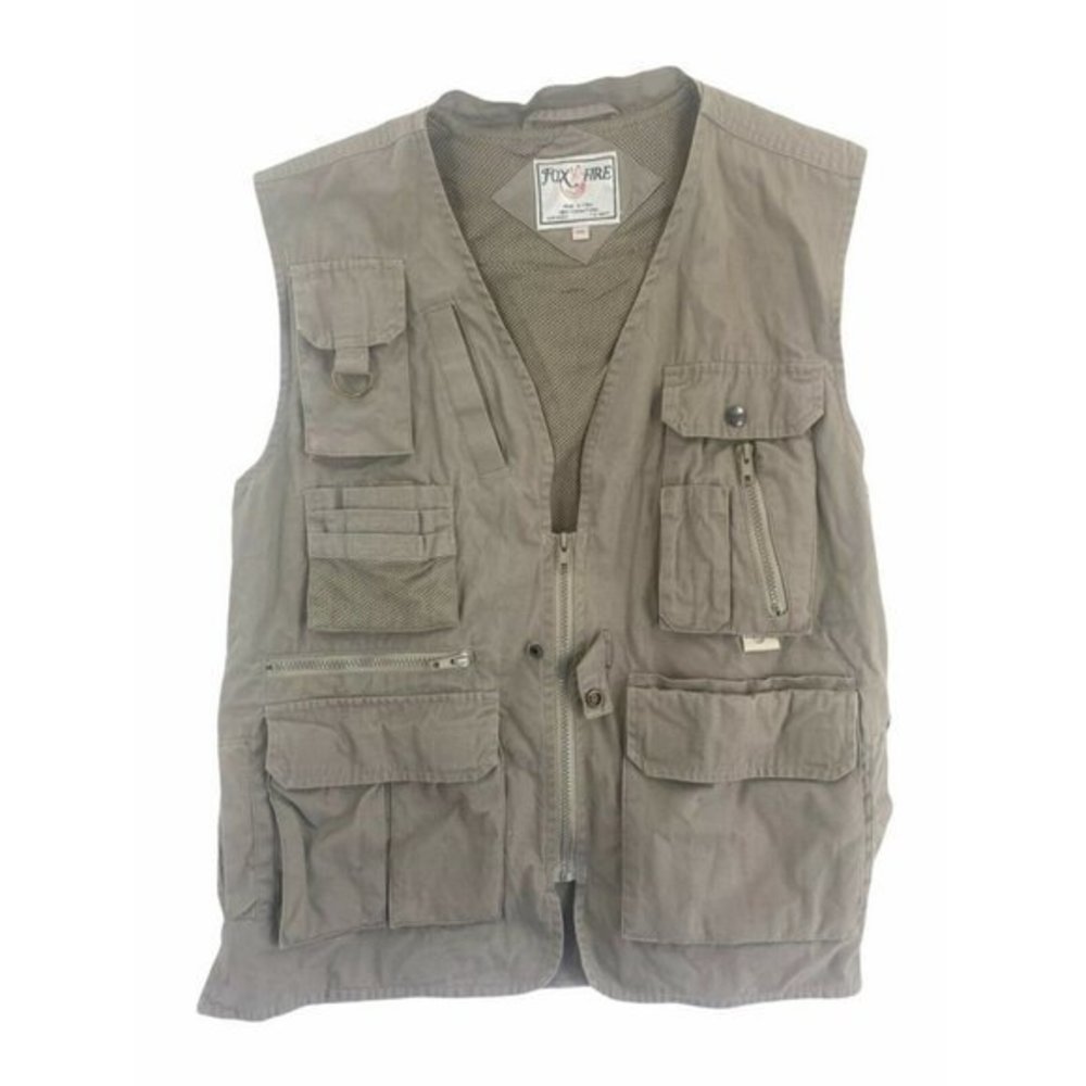 Fox Fire Outdoor Men Grey Vest Size M Outdoor